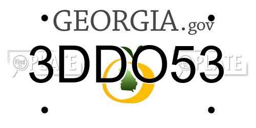 3DDO53 Georgia License Plate