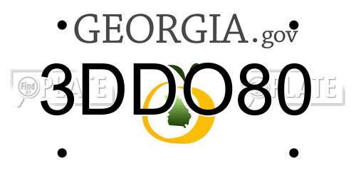 3DDO80 Georgia License Plate
