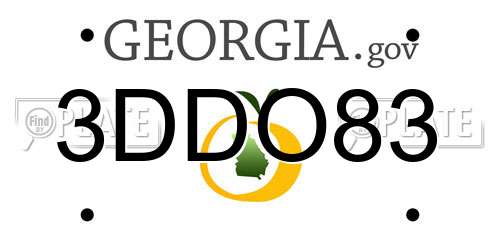 3DDO83 Georgia License Plate