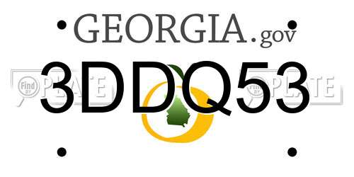 3DDQ53 Georgia License Plate