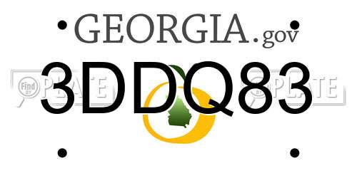 3DDQ83 Georgia License Plate