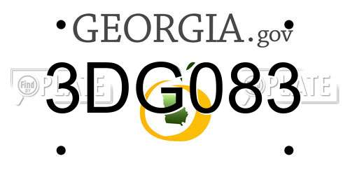 3DG083 Georgia License Plate