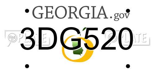 3DG520 Georgia License Plate