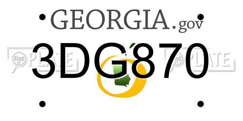 3DG870 Georgia License Plate
