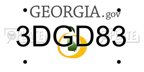 3DGD83 Georgia License Plate