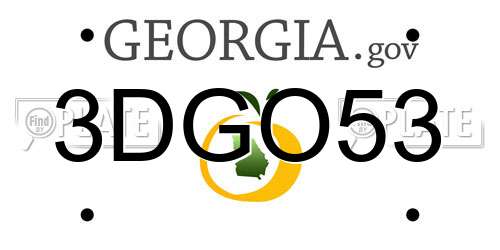 3DGO53 Georgia License Plate