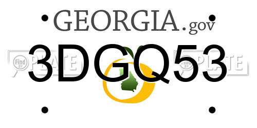 3DGQ53 Georgia License Plate