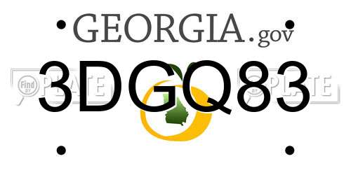 3DGQ83 Georgia License Plate