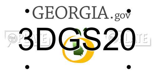 3DGS20 Georgia License Plate
