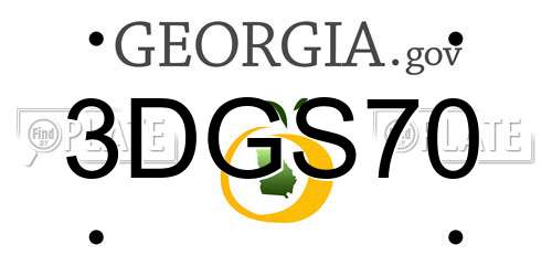 3DGS70 Georgia License Plate