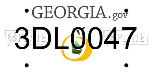 3DL0047 Georgia License Plate