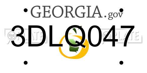 3DLQ047 Georgia License Plate