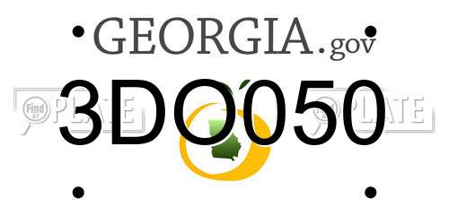 3DO050 Georgia License Plate