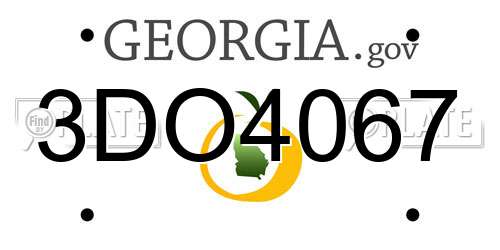 3DO4067 Georgia License Plate