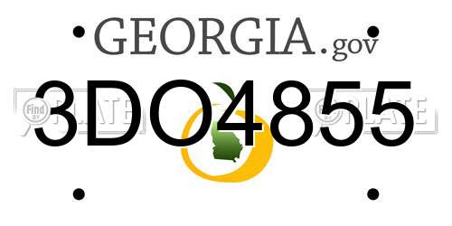 3DO4855 Georgia License Plate