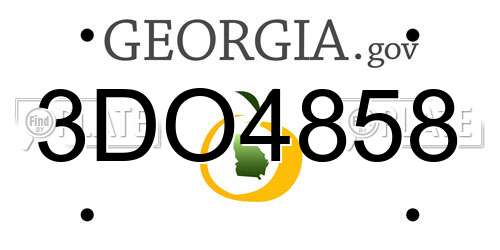 3DO4858 Georgia License Plate
