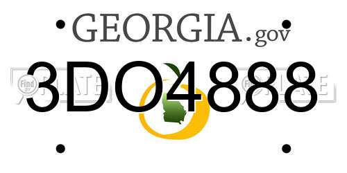 3DO4888 Georgia License Plate