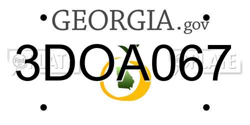 3DOA067 Georgia License Plate