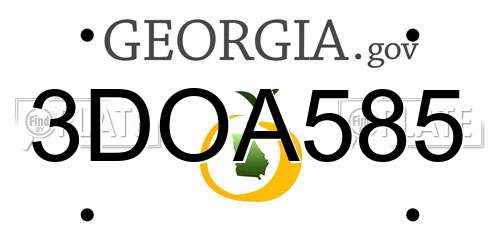 3DOA585 Georgia License Plate