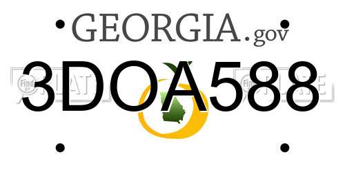 3DOA588 Georgia License Plate
