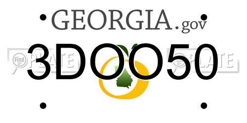 3DOO50 Georgia License Plate