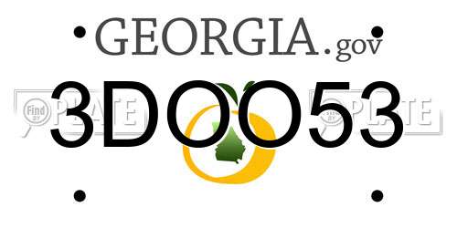 3DOO53 Georgia License Plate