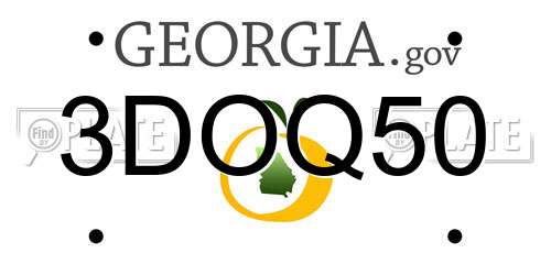 3DOQ50 Georgia License Plate