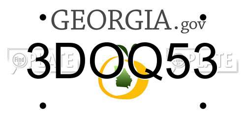 3DOQ53 Georgia License Plate