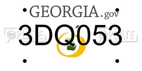 3DQ053 Georgia License Plate