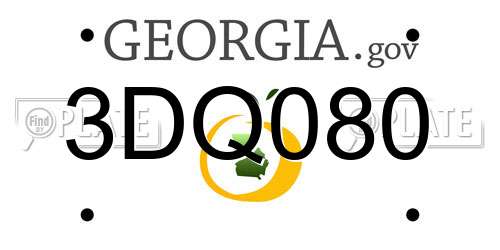 3DQ080 Georgia License Plate
