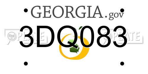 3DQ083 Georgia License Plate