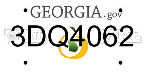 3DQ4062 Georgia License Plate