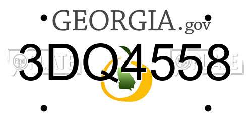 3DQ4558 Georgia License Plate