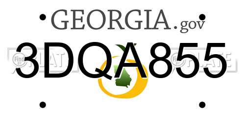 3DQA855 Georgia License Plate