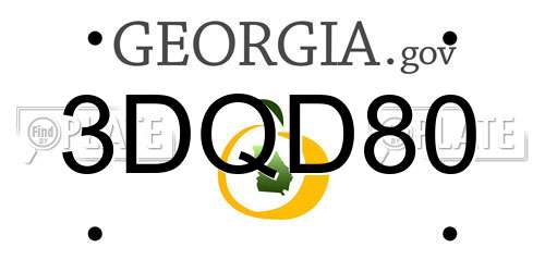 3DQD80 Georgia License Plate