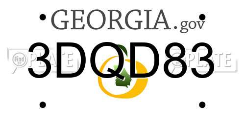 3DQD83 Georgia License Plate