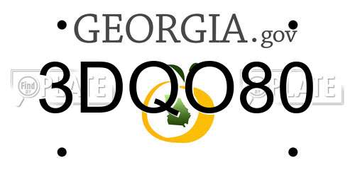 3DQO80 Georgia License Plate