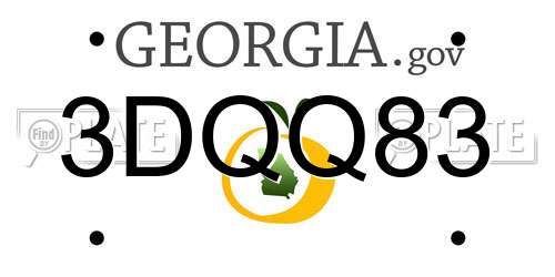 3DQQ83 Georgia License Plate