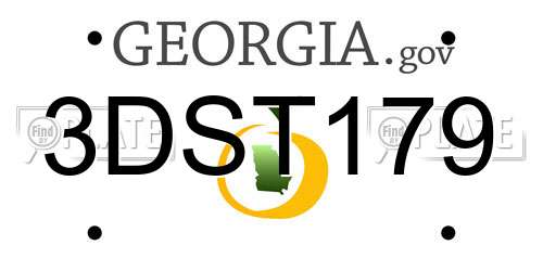 3DST179 Georgia License Plate
