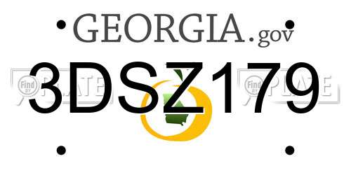 3DSZ179 Georgia License Plate