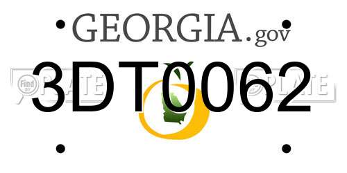 3DT0062 Georgia License Plate