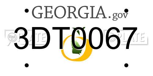 3DT0067 Georgia License Plate