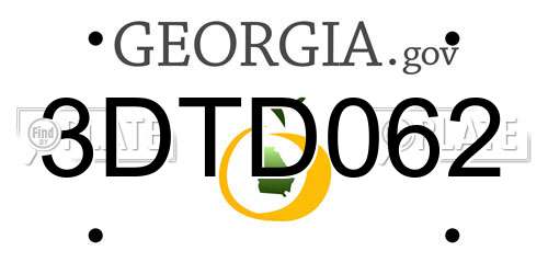 3DTD062 Georgia License Plate