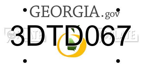 3DTD067 Georgia License Plate