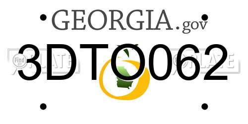 3DTO062 Georgia License Plate