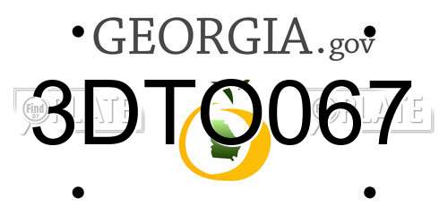 3DTO067 Georgia License Plate