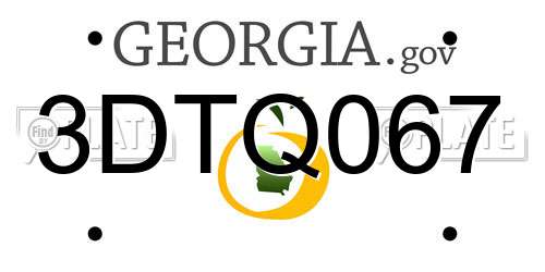 3DTQ067 Georgia License Plate