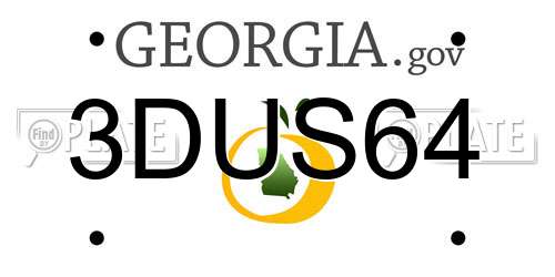 3DUS64 Georgia License Plate