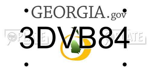 3DVB84 Georgia License Plate