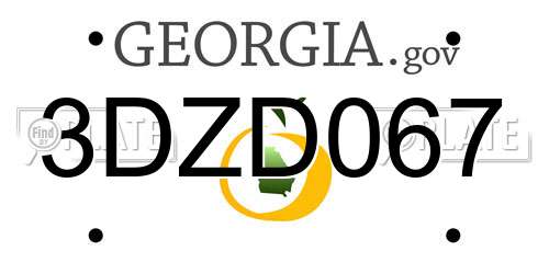 3DZD067 Georgia License Plate